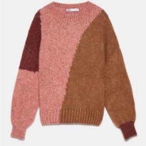 Zara Color Block Sweater Small